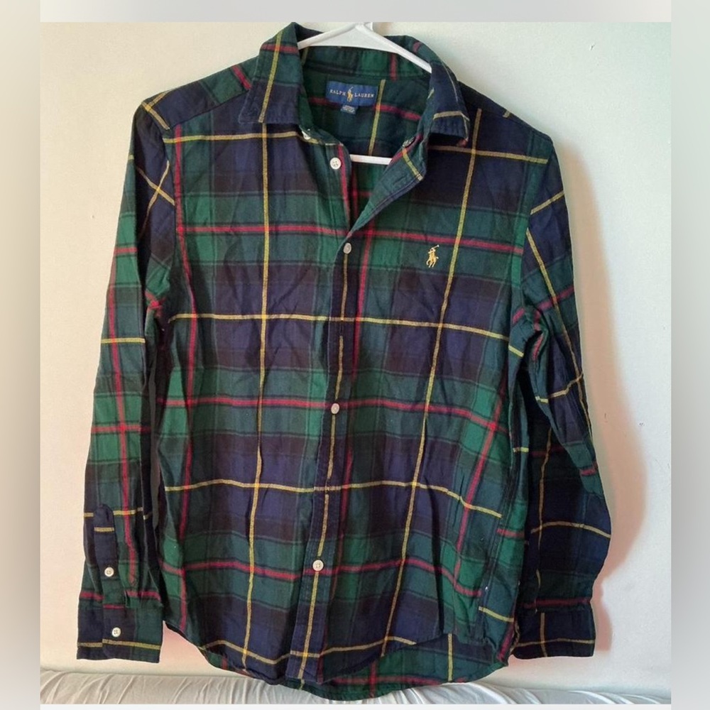 Polo by Ralph Lauren Kids' Navy and Yellow Plaid Shirt